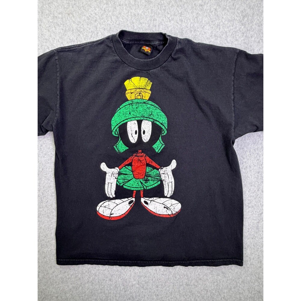 Marvin The Martian T Shirt Looney Tunes Warner Bros Black Graphic Tee Mens